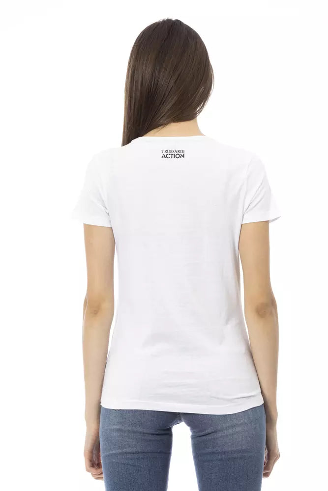 Trussardi Action Weißes Baumwoll-T-Shirt für Frauen