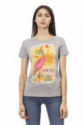 Trussardi Action Graues Baumwoll-T-Shirt für Frauen