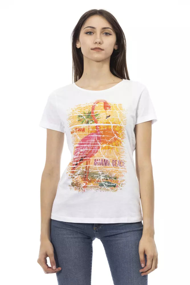 Trussardi Action Weißes T-Shirt aus Baumwolle für Frauen