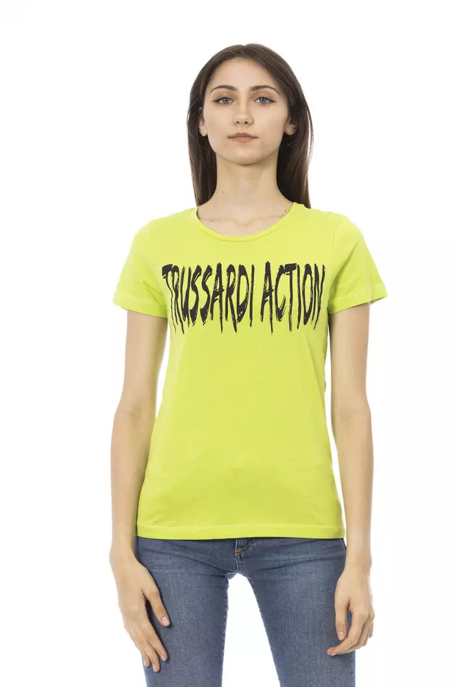 Trussardi Action Grünes T-Shirt aus Baumwolle für Frauen