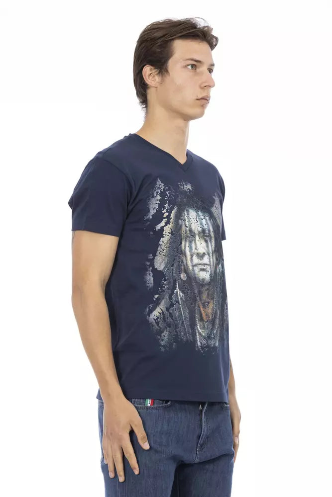Trussardi Action T-Shirt für Männer aus blauer Baumwolle