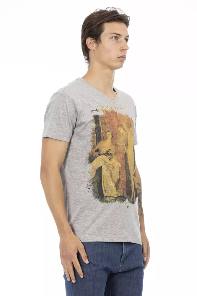 Trussardi Action Graues Baumwolle Männer T-Shirt