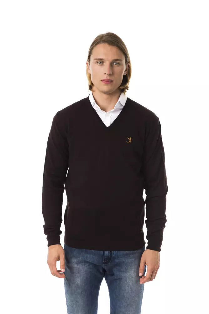 Uominitaliani Brauner Herren-Pullover aus Merinowolle