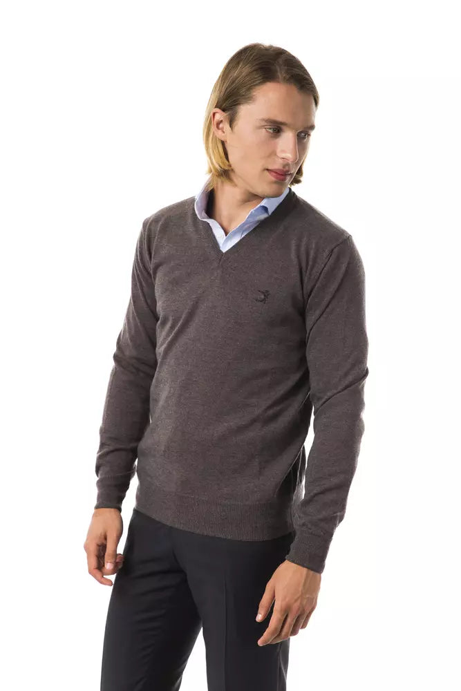 Uominitaliani Grauer Herren-Pullover aus Merinowolle