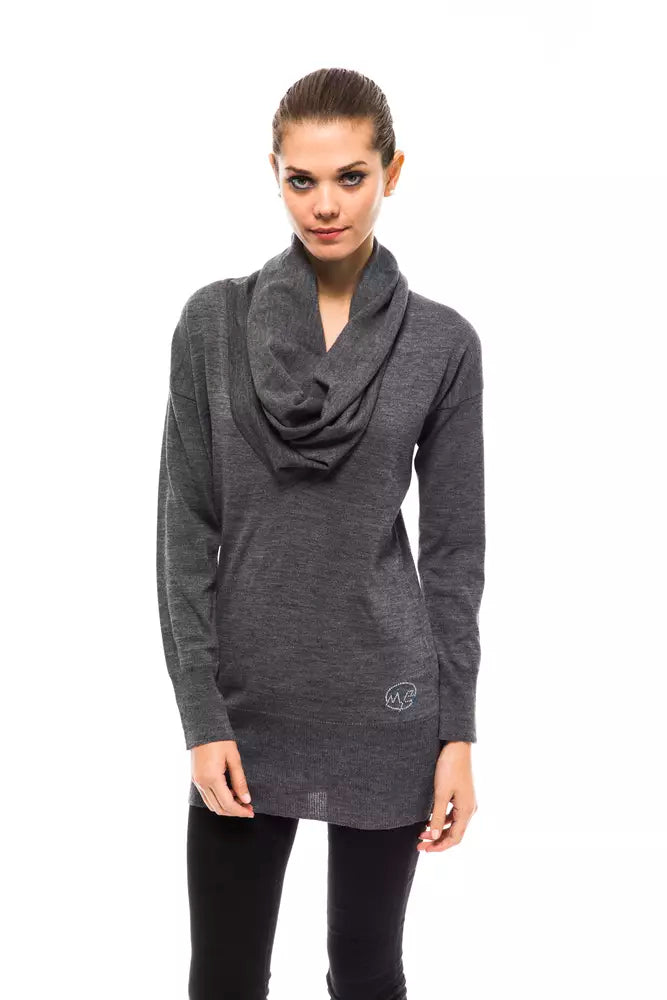 Montana Blu Grauer Wollpullover für Damen