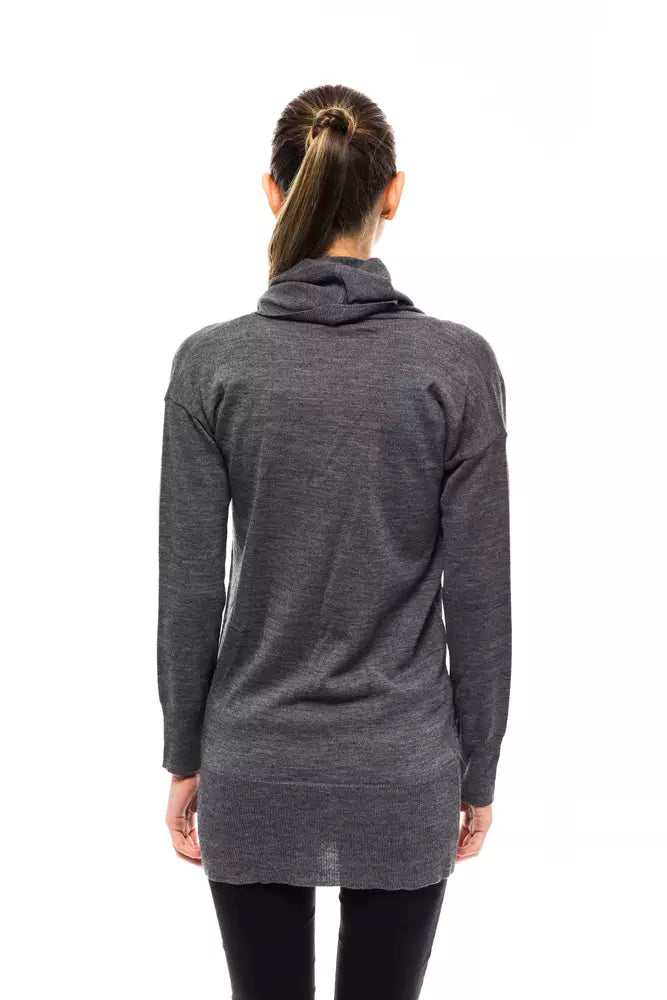 Montana Blu Grauer Wollpullover für Damen