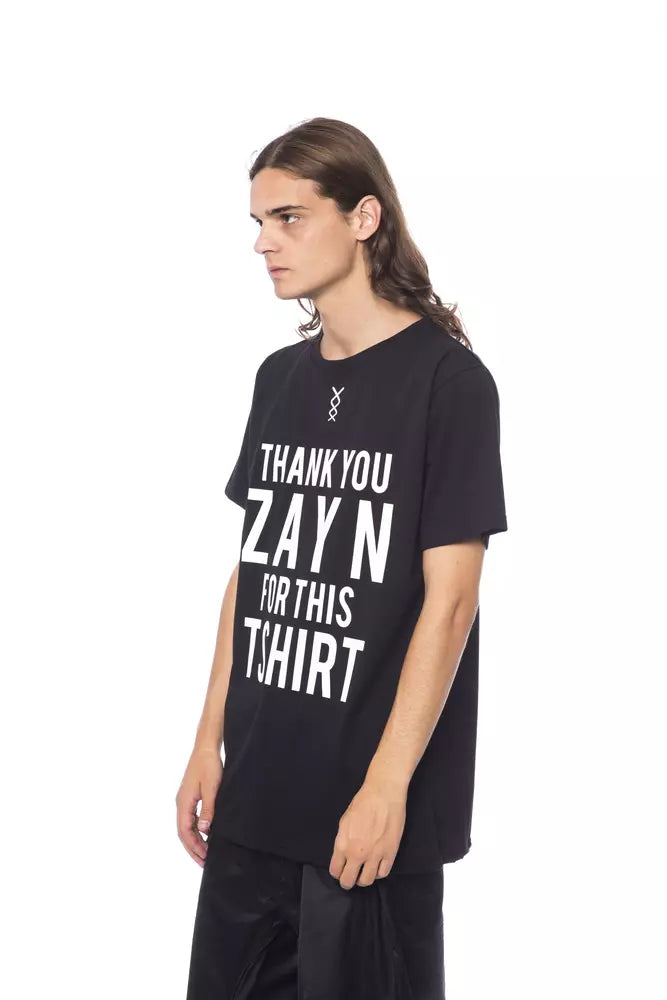 Nicolo Tonetto Schwarzes Baumwoll-T-Shirt für Herren
