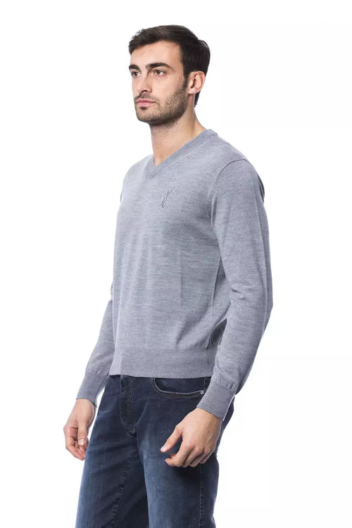 Billionaire Italian Couture Grijze Merino Wol Herentrui