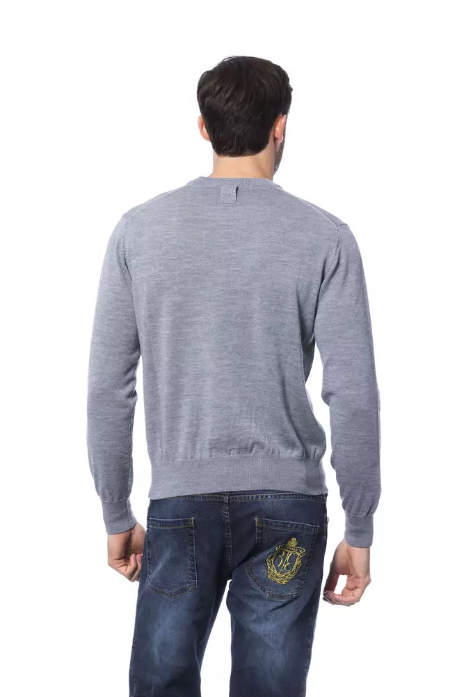 Billionaire Italian Couture Grauer Pullover aus Merinowolle für Männer