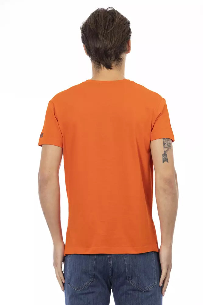 Trussardi Action Orangefarbenes Baumwoll-T-Shirt für Männer