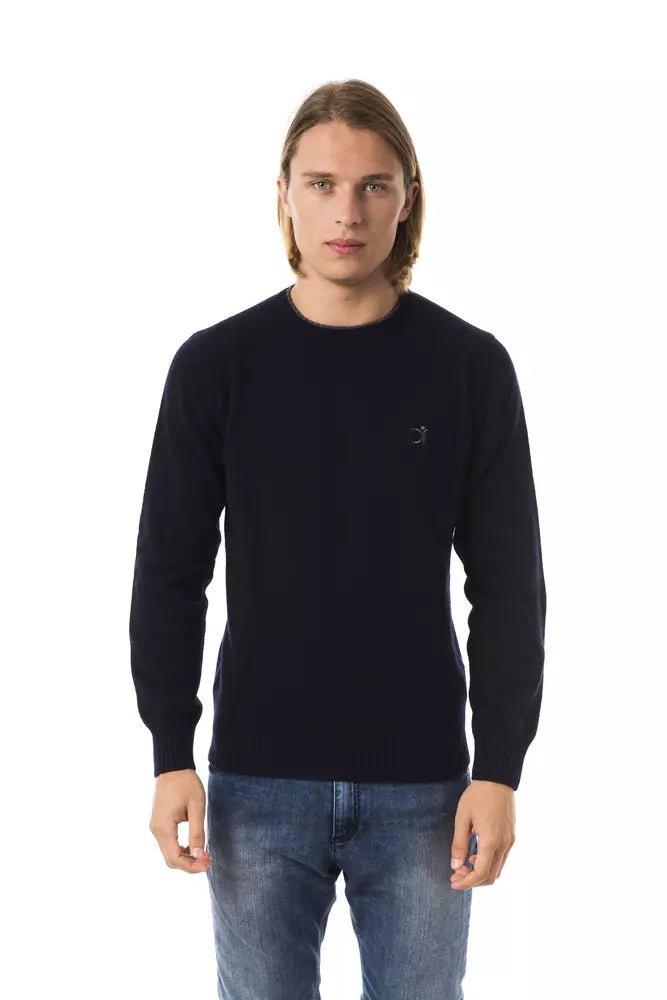 Uominitaliani Blauer Wollpullover für Herren