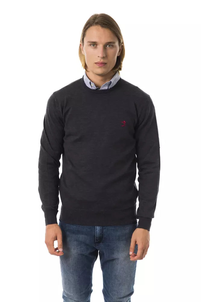 Uominitaliani Grauer Herren-Pullover aus Merinowolle