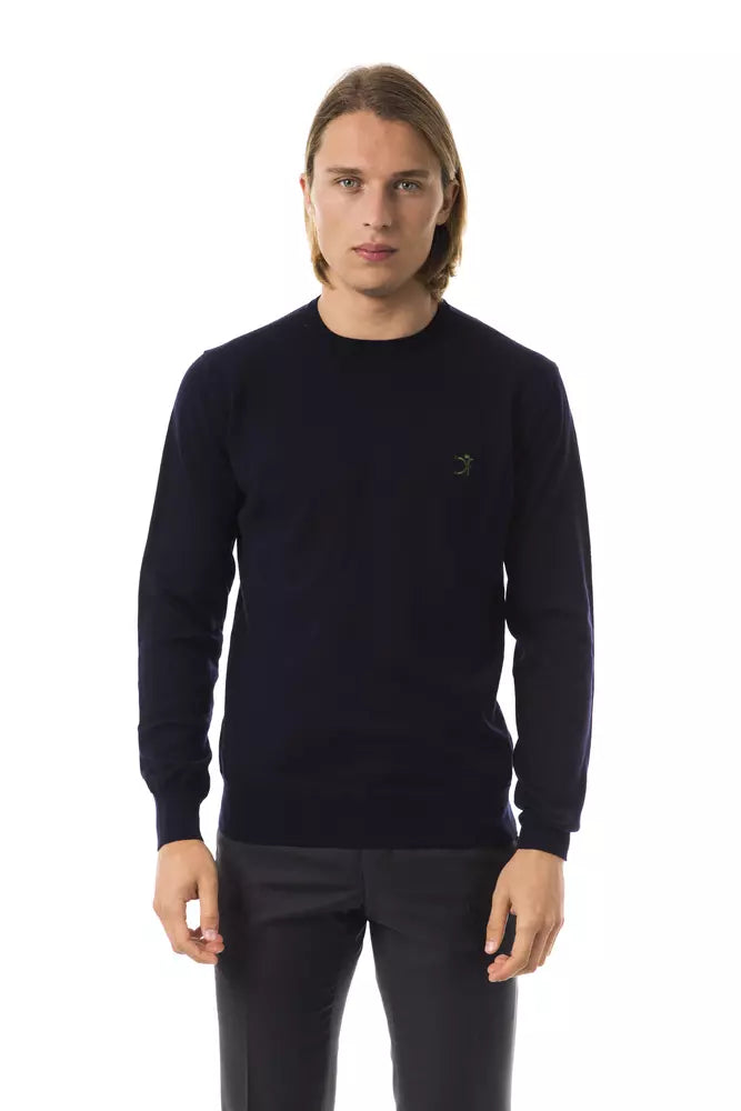 Uominitaliani Blauer Merinowoll-Pullover für Herren