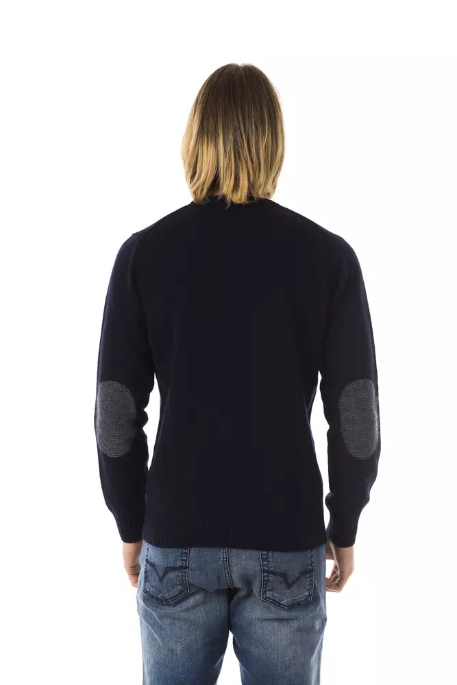 Uominitaliani Blauer Wollpullover für Herren