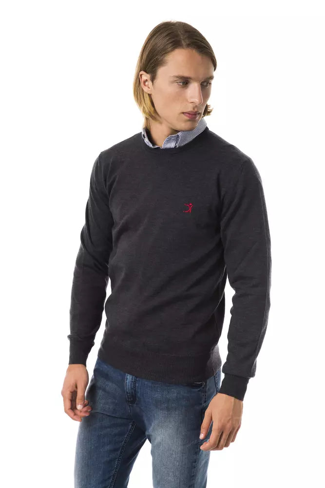 Uominitaliani Grauer Herren-Pullover aus Merinowolle