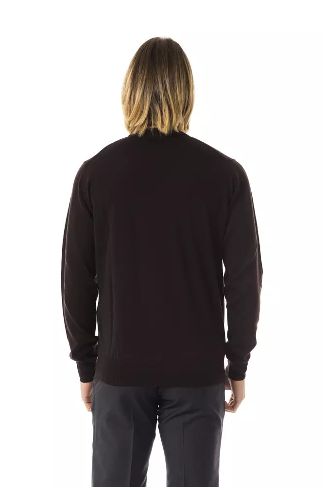 Uominitaliani Brauner Herren-Pullover aus Merinowolle