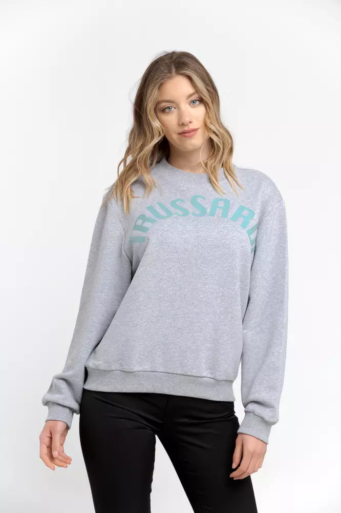 Trussardi Graues Baumwoll-Sweatshirt für Frauen