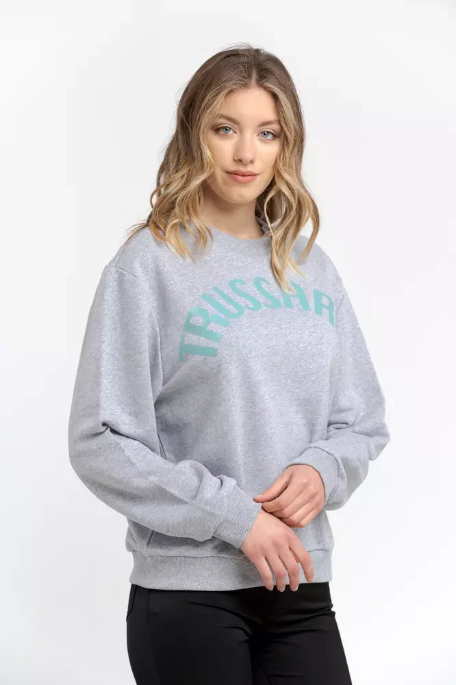 Trussardi Graues Baumwoll-Sweatshirt für Frauen