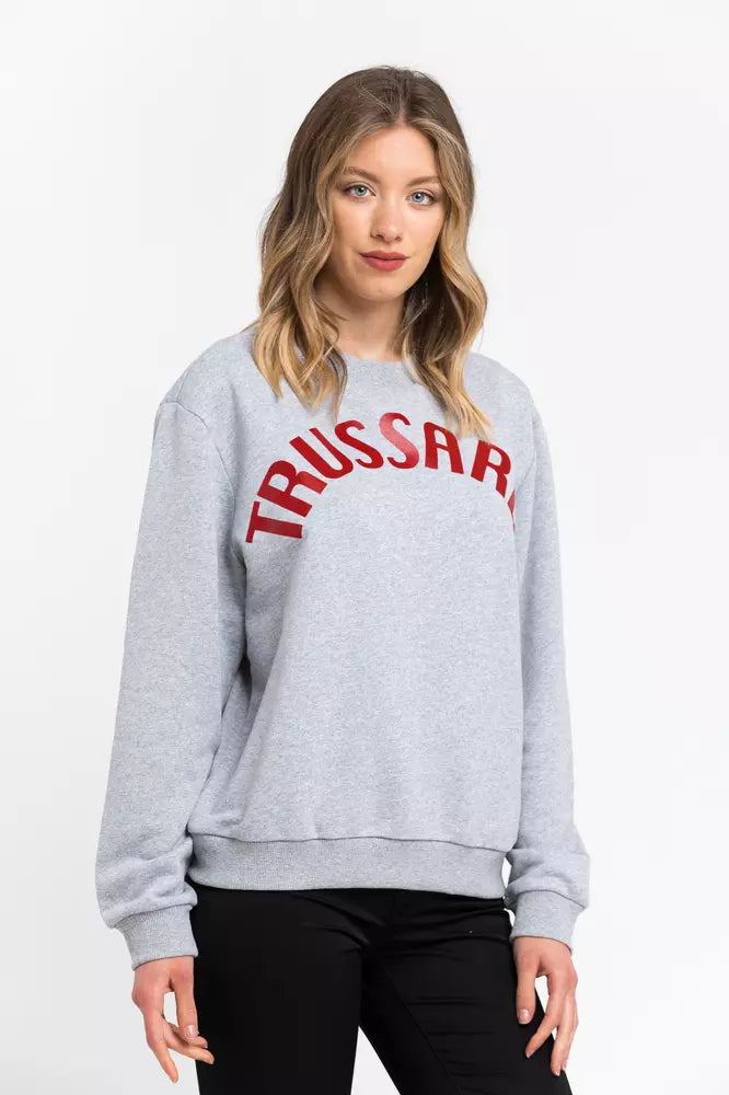 Trussardi Graues Baumwoll-Sweatshirt für Frauen
