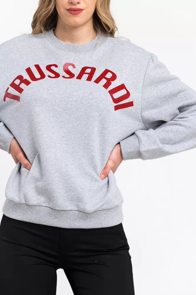 Trussardi Graues Baumwoll-Sweatshirt für Frauen