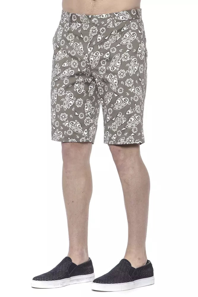 PT Torino Grüne Baumwoll-Bermuda-Shorts für Herren