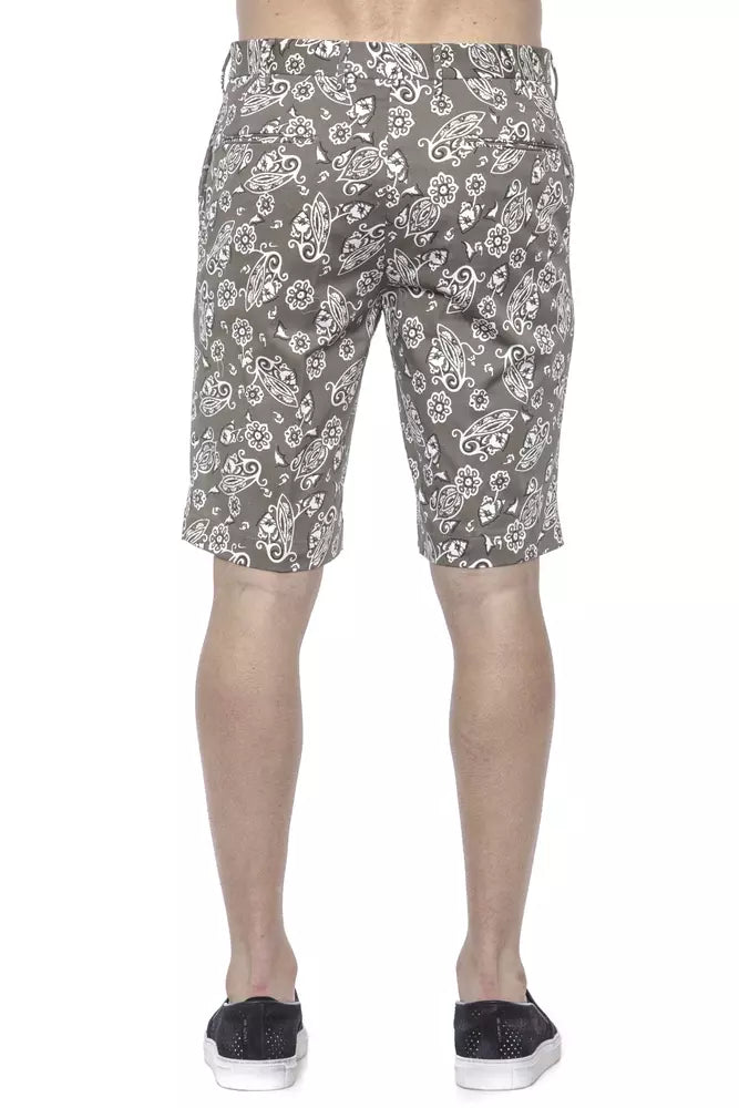 PT Torino Grüne Baumwoll-Bermuda-Shorts für Herren