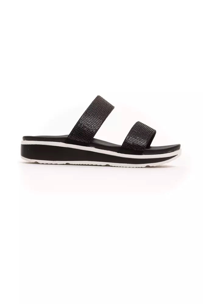 Péché Originel Schwarze Textil-Sandalette für Damen