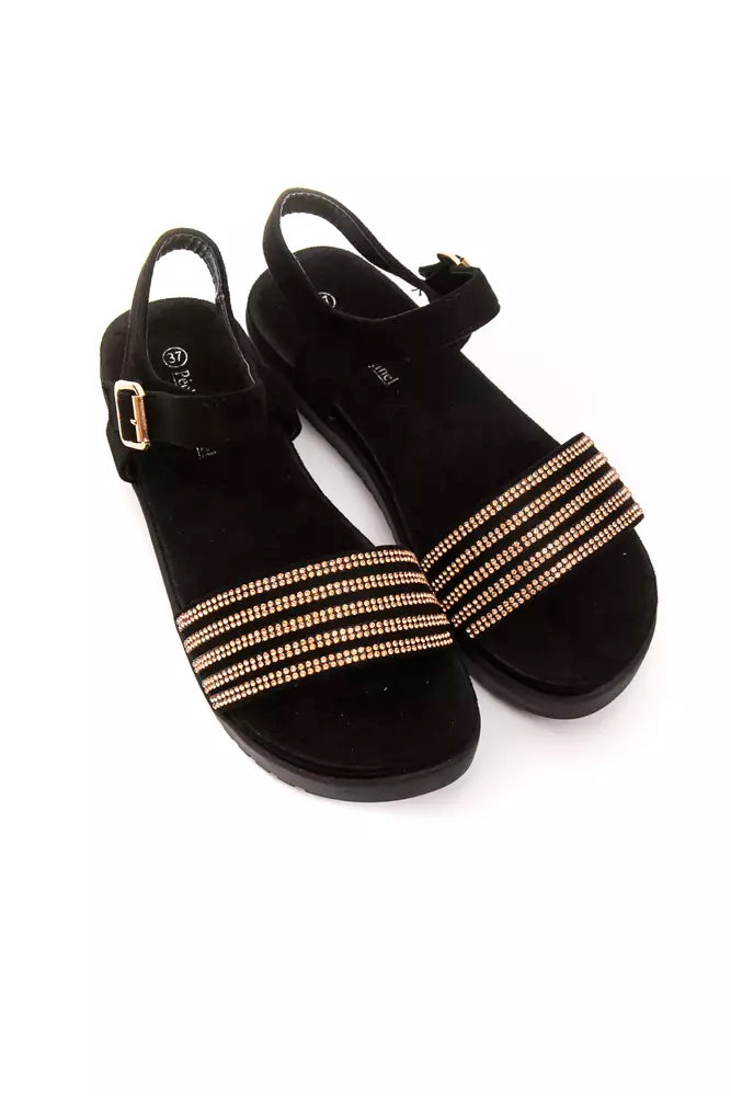 Péché Originel Goldene Textil-Sandalette für Damen