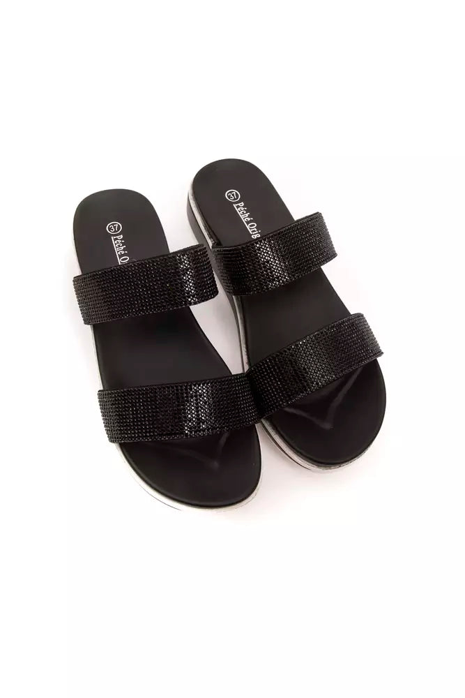 Péché Originel Schwarze Textil-Sandalette für Damen