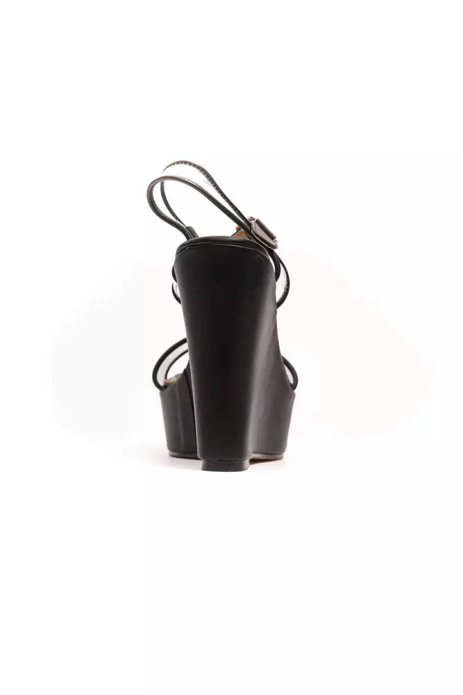 Péché Originel Schwarze Polyethylen-Keilsandalette für Damen