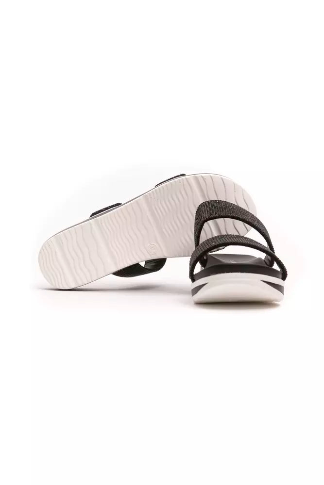 Péché Originel Schwarze Textil-Sandalette für Damen
