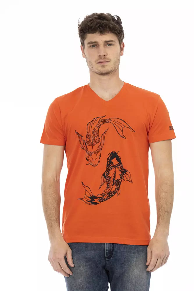 Trussardi Action Rotes Baumwolle Männer T-Shirt