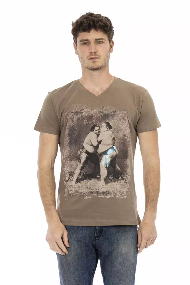 Trussardi Action Braunes Baumwoll-T-Shirt für Männer