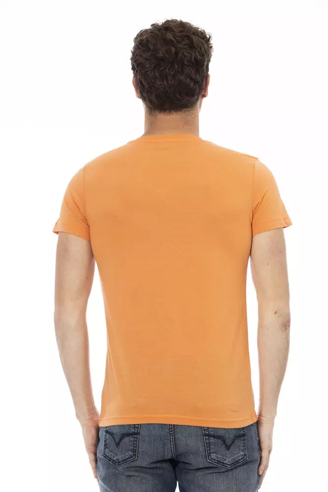 Trussardi Action Orange Baumwolle Männer V-Ausschnitt T-Shirt