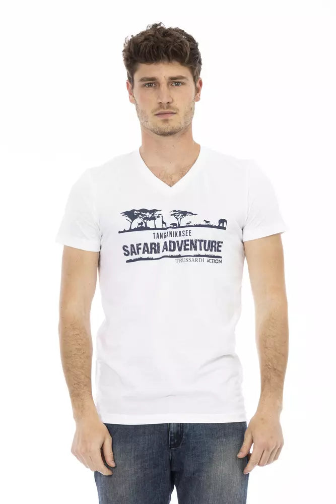 Trussardi Action Weißes Baumwolle Männer T-Shirt
