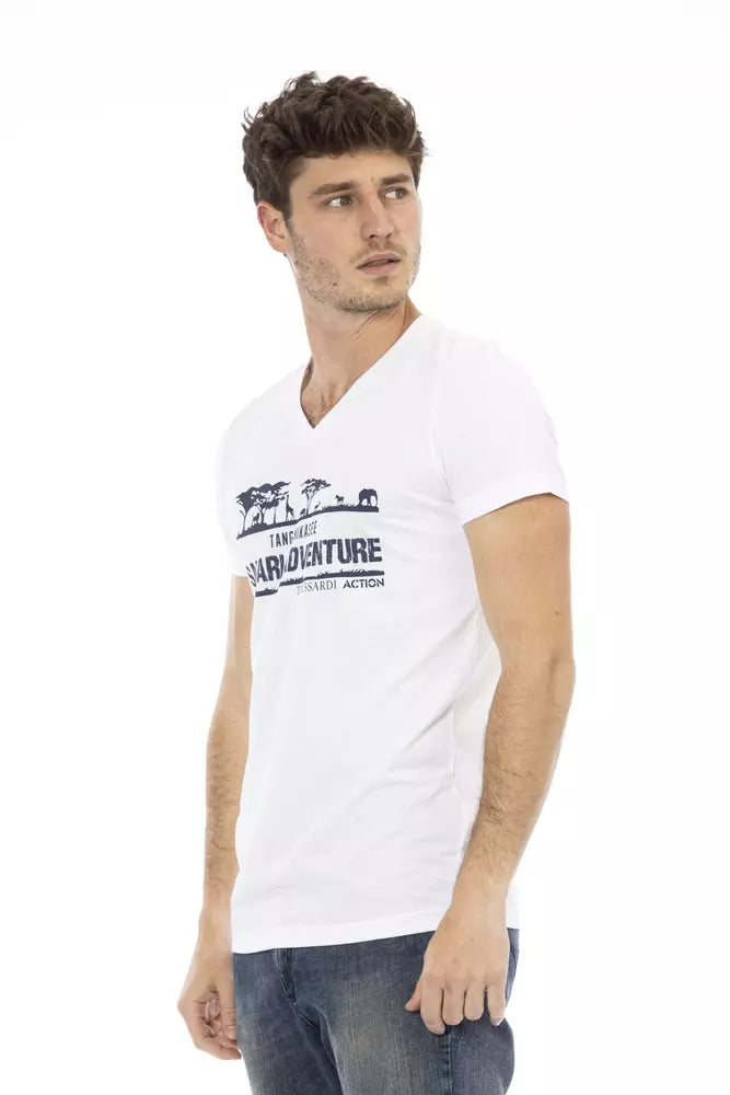 Trussardi Action Weißes Baumwolle Männer T-Shirt