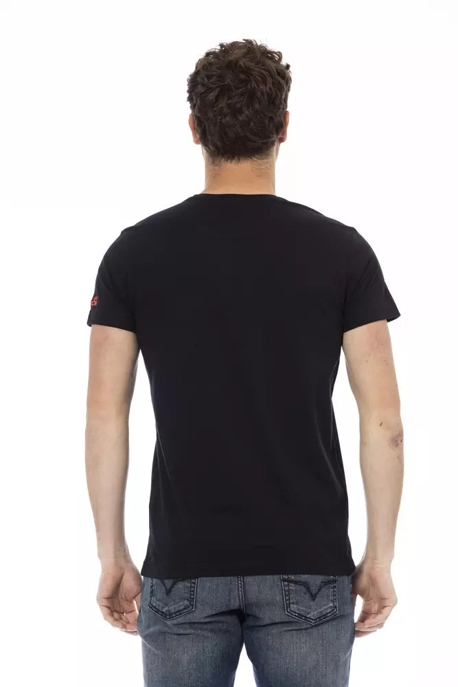 Trussardi Action Schwarzes Baumwolle Männer T-Shirt