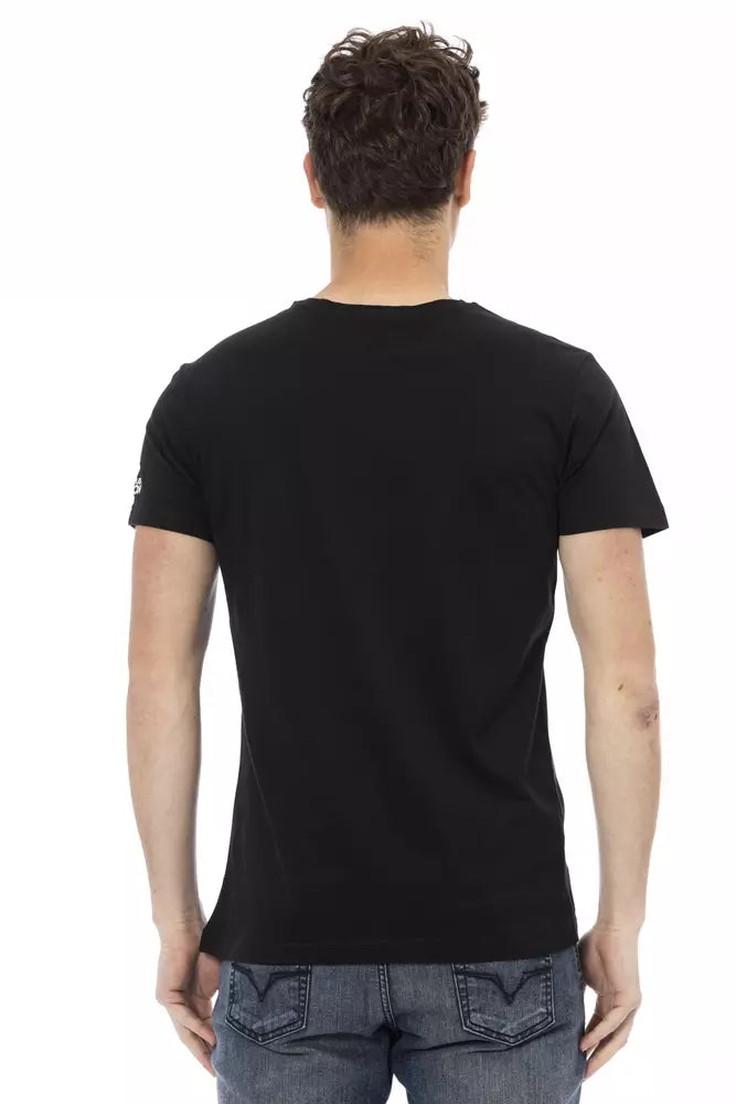 Trussardi Action Schwarzes Baumwolle Männer T-Shirt