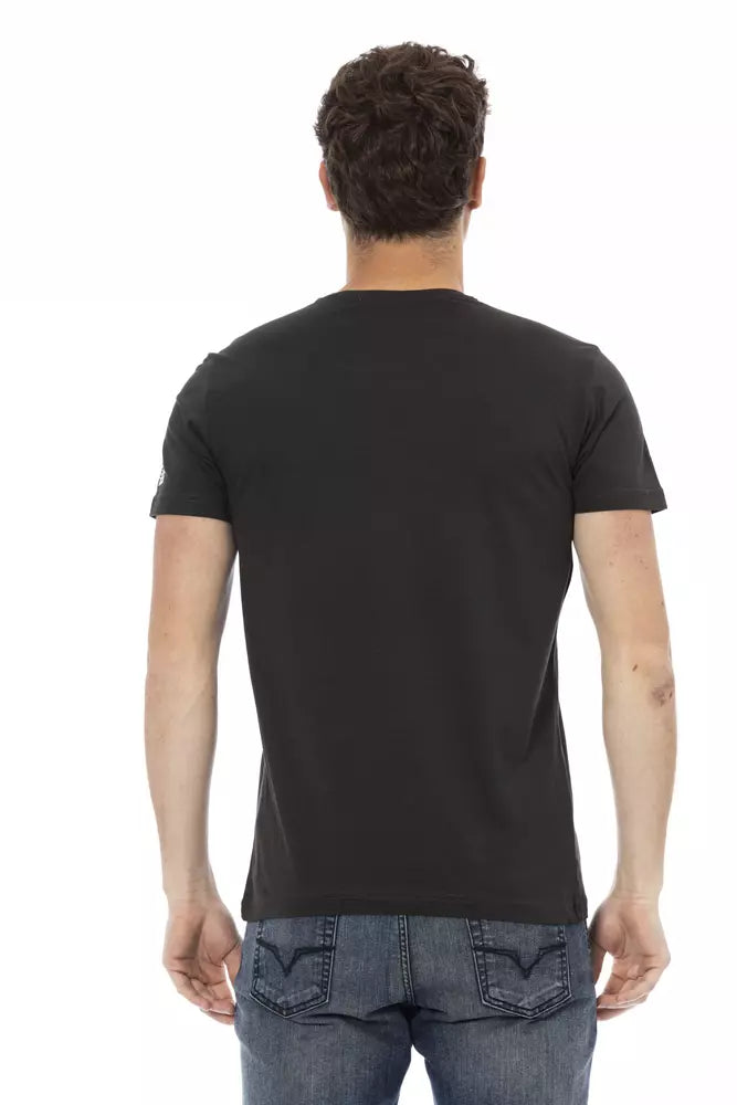 Trussardi Action Schwarzes Baumwolle Männer T-Shirt