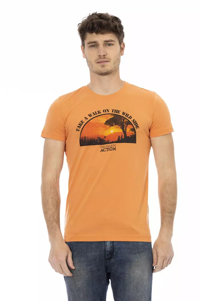 Trussardi Action Orange Baumwolle Männer T-Shirt