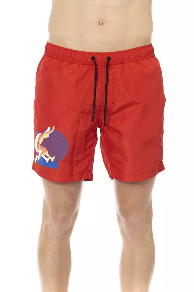 Rote Bikkembergs Badeshorts aus Polyester