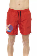 Rote Bikkembergs Badeshorts aus Polyester
