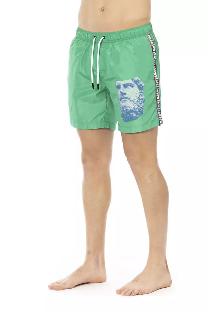 Bikkembergs Grüne Polyester-Badehose für Herren