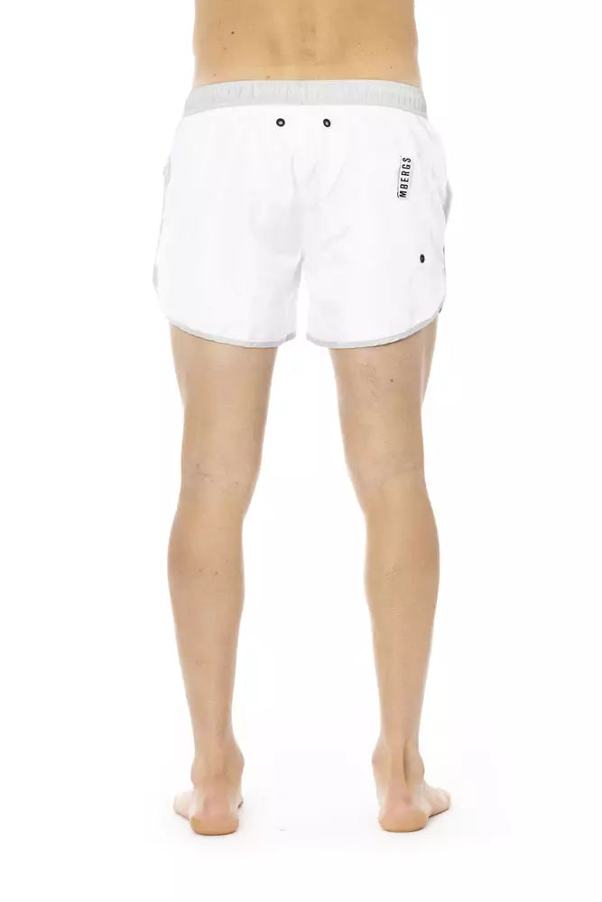 Weiße Bikkembergs Badeshorts aus Polyester für Herren