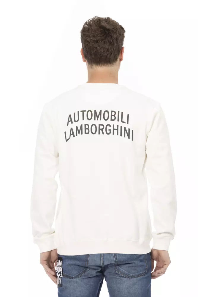 Automobili Lamborghini Herrenpullover aus weißer Baumwolle
