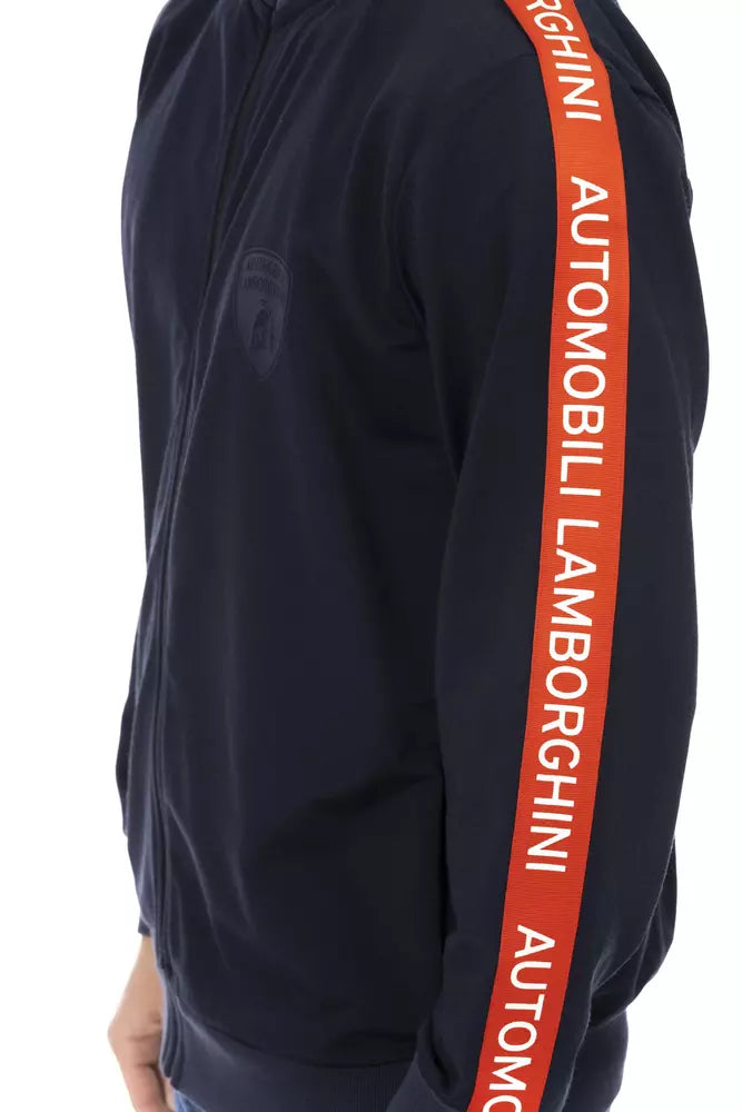 Automobili Lamborghini Blaues Polyester Herren Sweatshirt