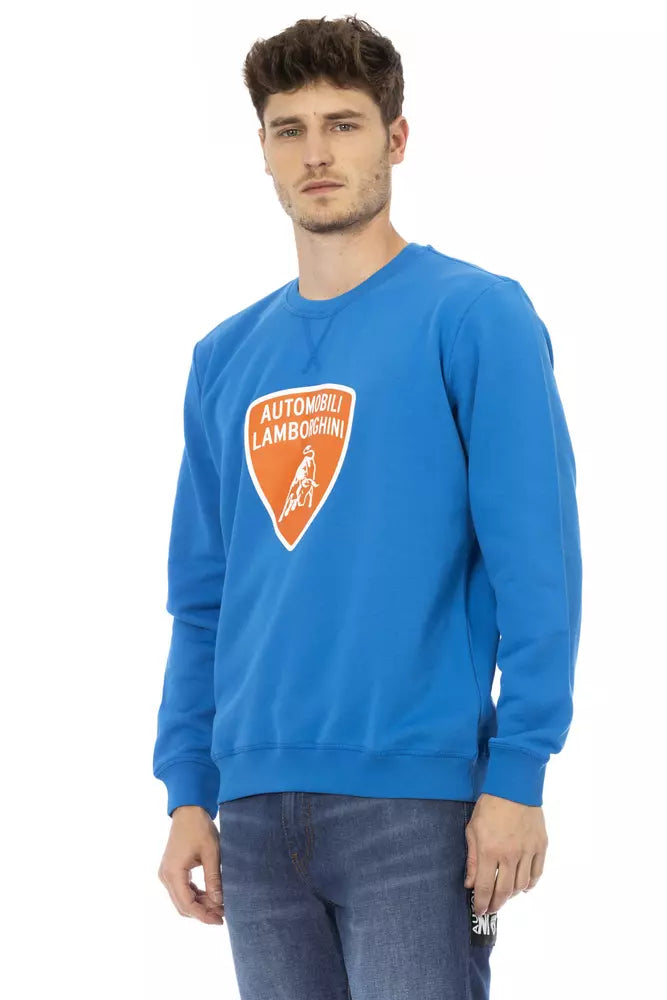 Automobili Lamborghini Blauer Baumwollpullover für Männer