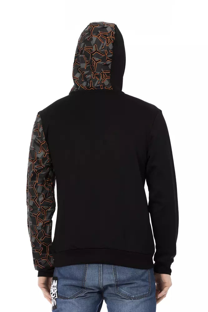 Automobili Lamborghini Schwarzer Baumwoll-Hoodie für Männer