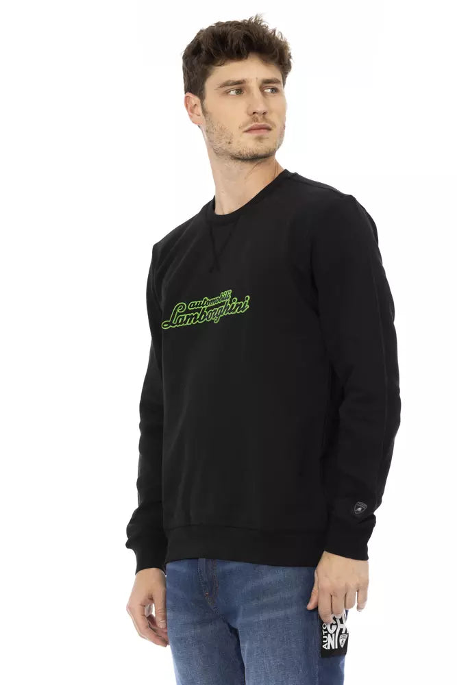Automobili Lamborghini Schwarzer Baumwollpullover für Männer