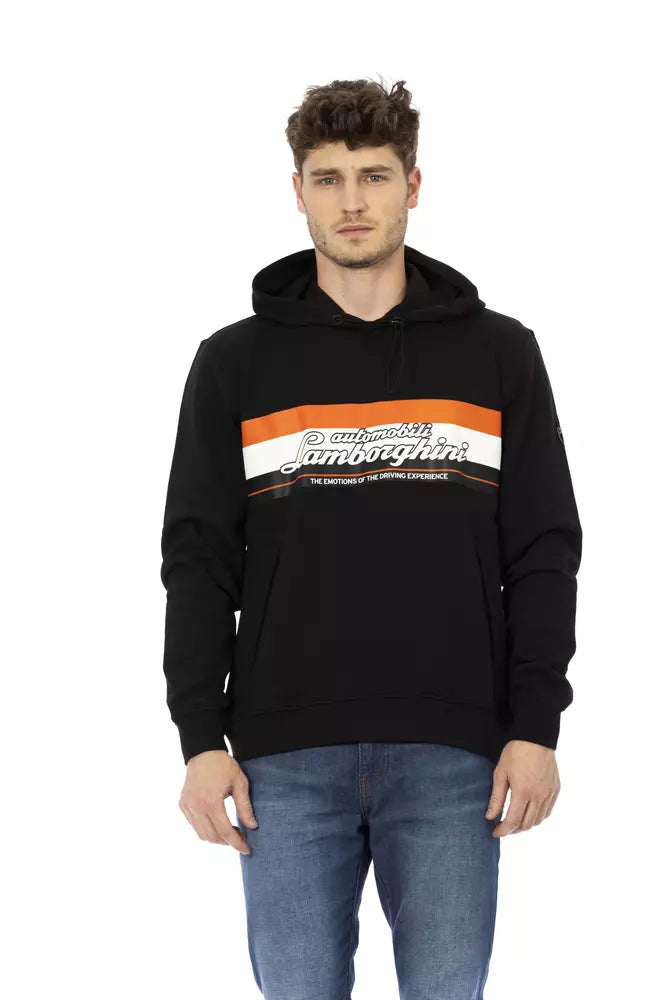 Automobili Lamborghini Schwarzes Baumwoll-Sweatshirt für Männer